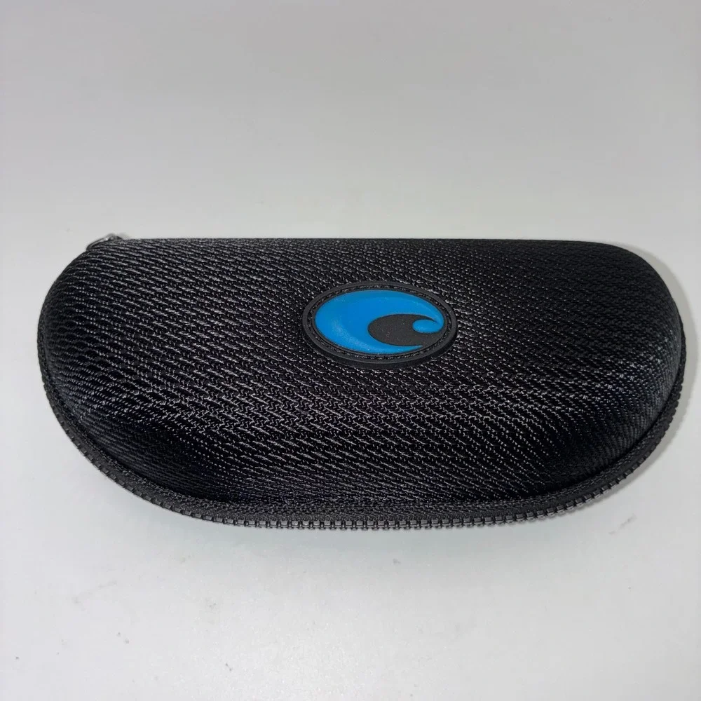 Costa Del Mar Sunglasses Hard Case Black Woven Zip Closure with Cleaning Cloth